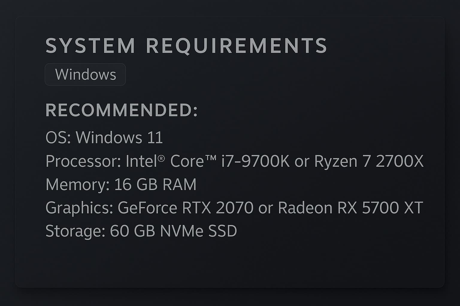 recommended specs cs